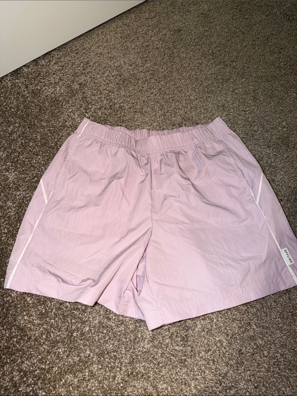 aerie Light Pink Athletic Shorts with Reflective Trim